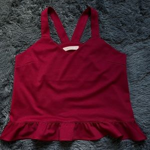 GRWFAB ruffle flare sleeveless top